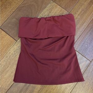 Burgundy/maroon Strapless Tube Top